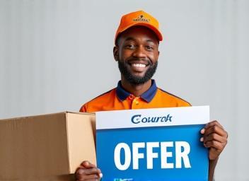 Courier with promotional offer